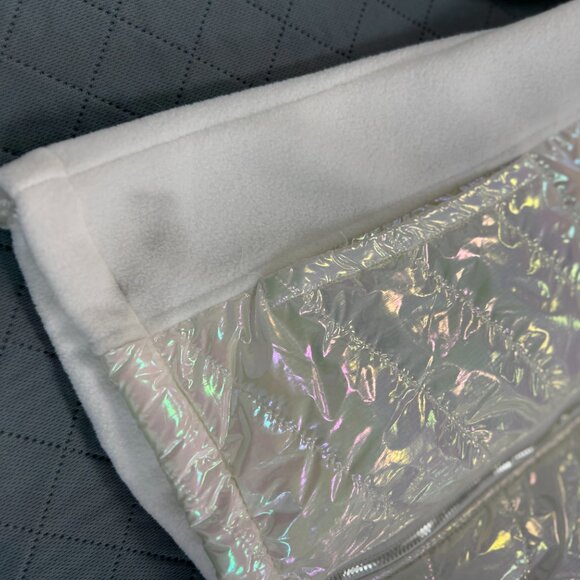 New Balance White Iridescent Zip Front Jacket Size Medium - Picture 11 of 11